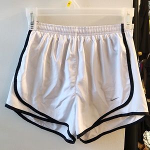 black and white Nike athletic shorts